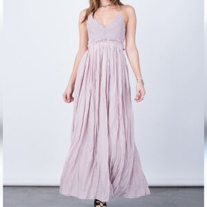 Miss Avenue Crochet Top Halter Maxi Dress Size Medium NWT
